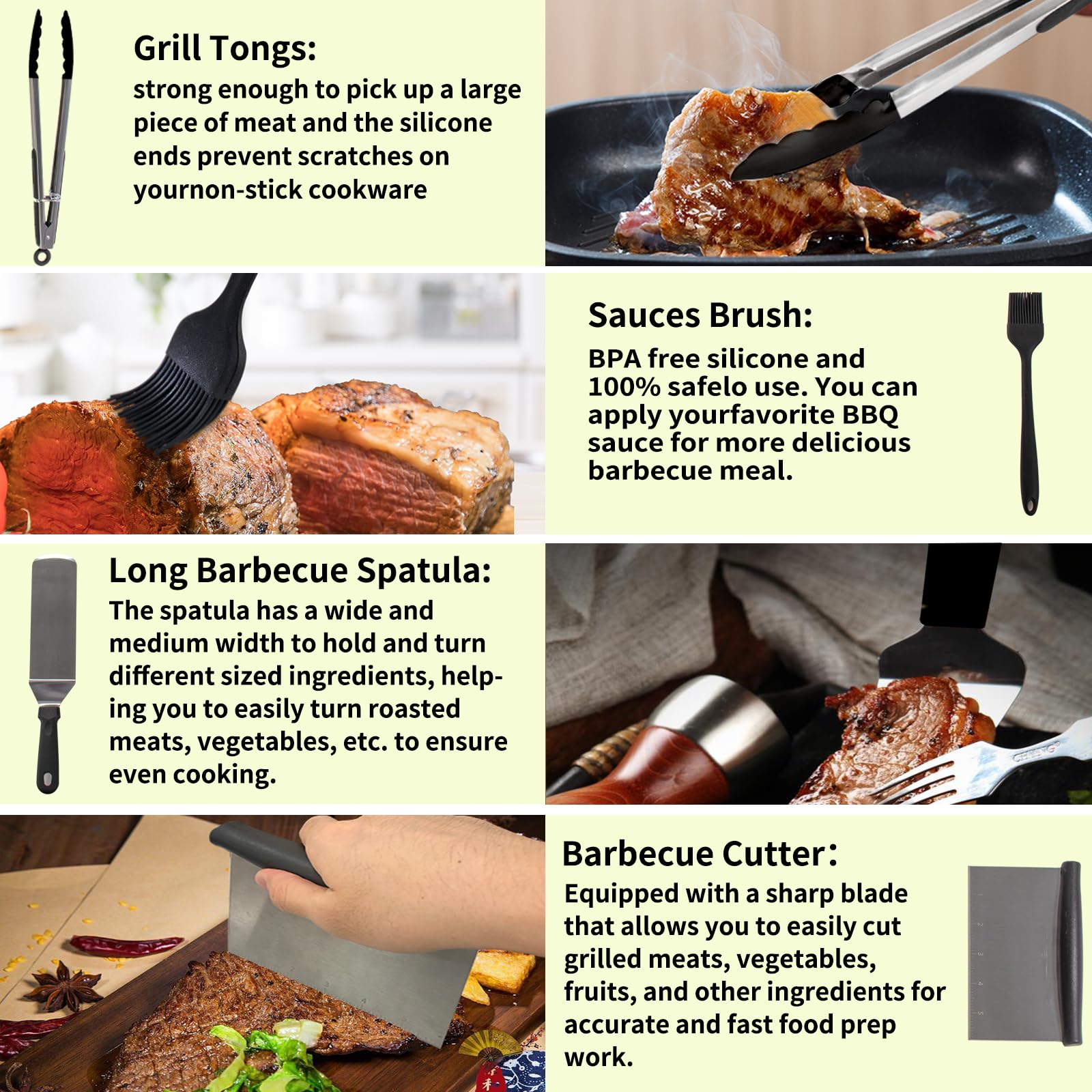 Blackstone Griddle Accessories, 15Pcs Grill Accessories Kit For Blackstone And Camp Chef, Grill Kit With Brush, Spatula, Tongs,